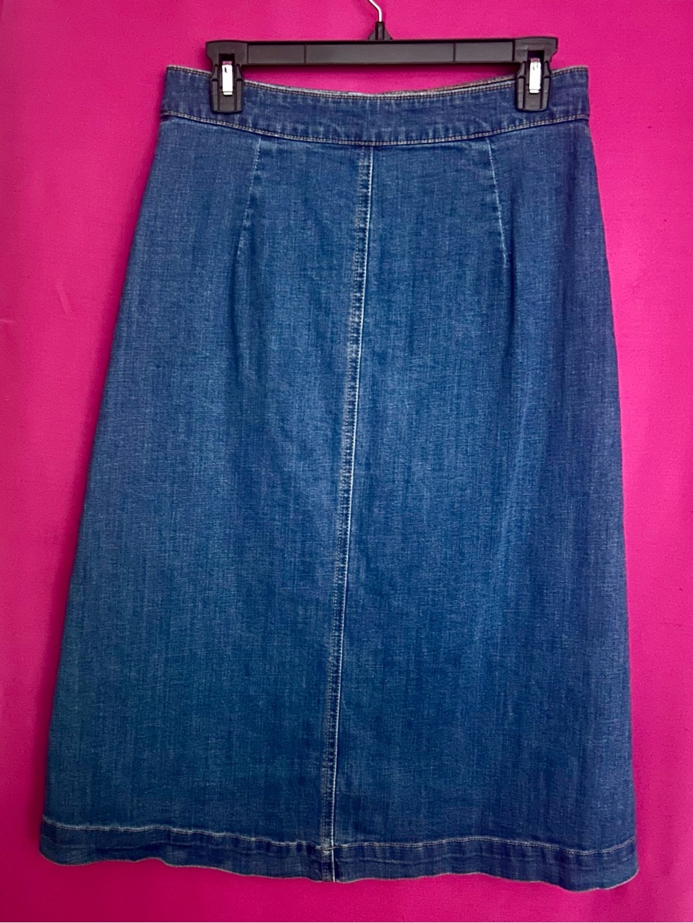 BP Button-Front Denim Skirt with Front Pockets - Blue - Picture 2 of 2